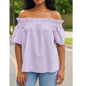 NWT Collyn Raye Gingham Off the Shoulder Top Size XS